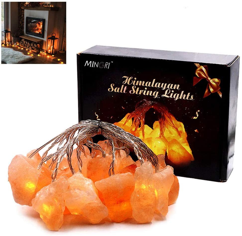 himalayan salt rock fairy lights