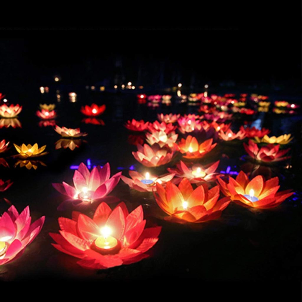 15pcs Floating Lotus Lights